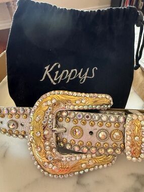 Women’s white  and gold  Kippys Swarovski crystal belt Kippy main image 3